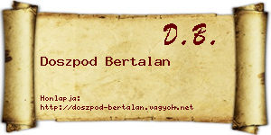 Doszpod Bertalan névjegykártya