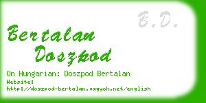 bertalan doszpod business card